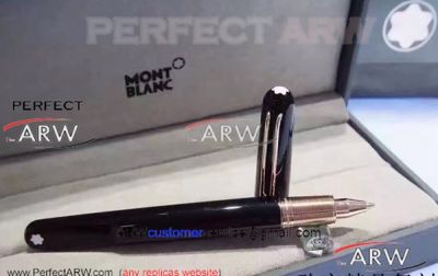 Perfect Replica New Mont blanc M Marc Newson Rollerball Black & Rose Gold